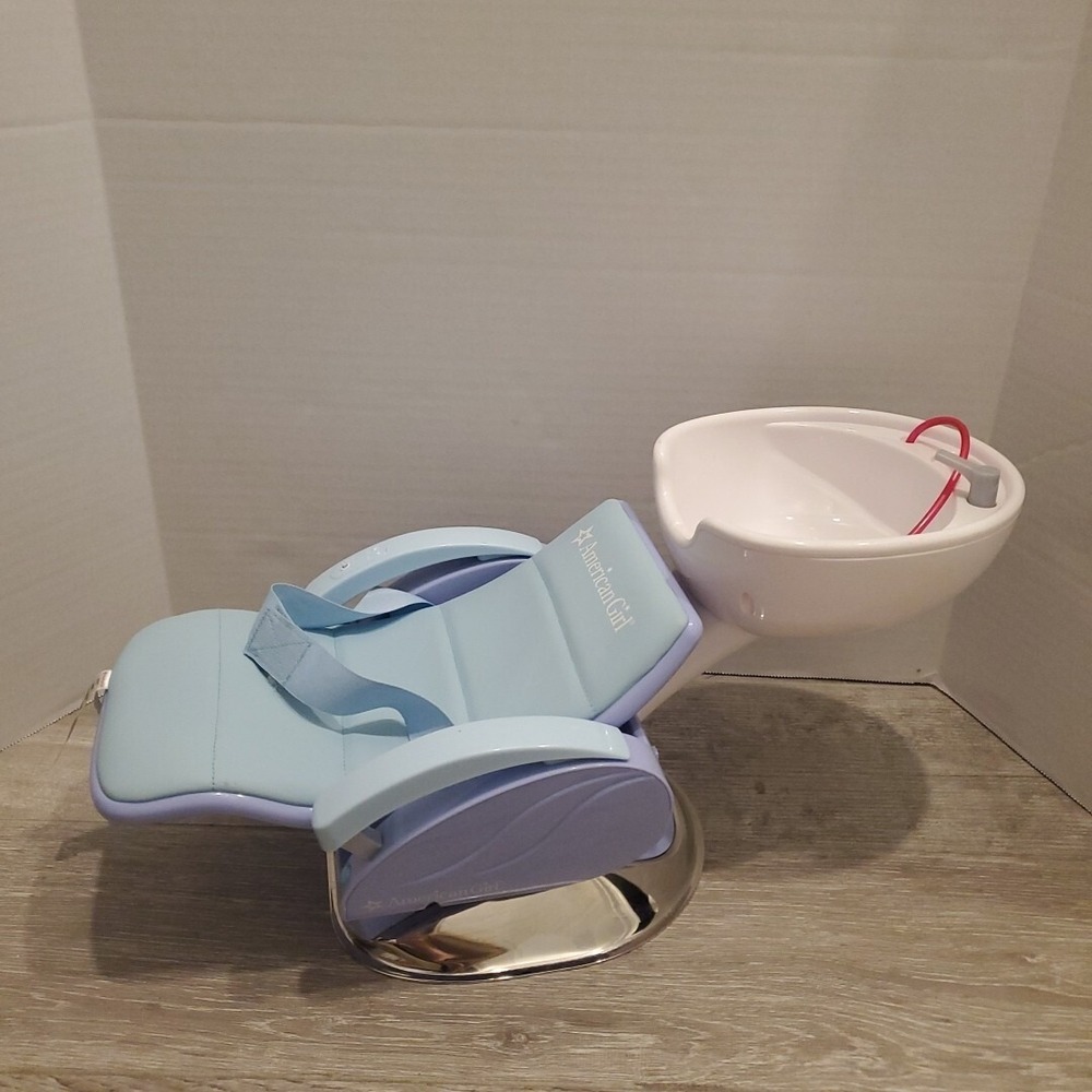 American Girl Doll Spa Chair Blue Salon Shampoo Station With Sound Tested F5355 - Picture 3 of 12